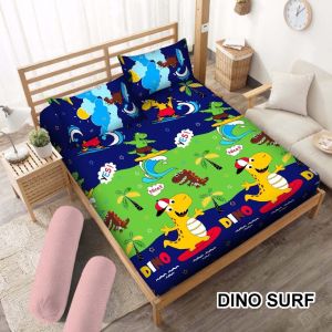 SPREI KARAKTER DINO SMILE DINOSAURUS SIZE 180X200 KASUR NO 1 / SPREI KARAKTER KARTUN