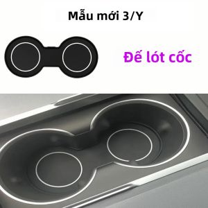 Hộp Đựng Đồ Phụ Kiện Tổ Chức Nội Thất Xe Tesla Model Y Model 3 Highland Juniper Chất Liệu nhung/ABS Khay Để Đồ Trung Tâm Với Giá Để Cốc Ẩn