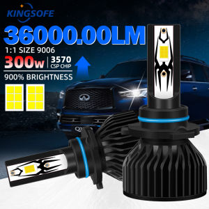 9006 LED Canbus Headlight 36000LM 300W 6000K HB4 Bulbs Turbo Fan Car LED Fog Light 12V Fog Light Plug And Play Car Running Light
