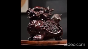 Wooden Carving Ornament (Ebony) Dragon Turtle (Selected)
