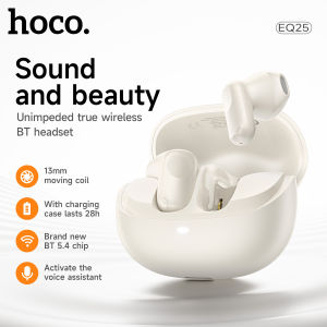 【NEW】HOCO EQ25 TWS Wireless Headset Bluetooth 5.4 Earphones HiFi Sound Ultra Long Battery Life With Mic Music Sports Earbuds For All Smartphones Universal