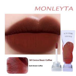 MONLEYTA | Velvet Lip Glaze Matte Lip Mud Whitening Mousse Lipstick Orange Brown Coffee Lip Gloss泥 Pure Desire Niche Student Women