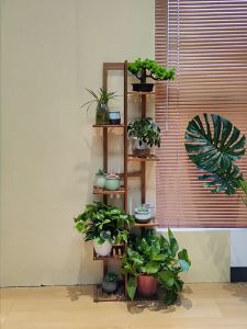 Bamboo Flower rack Plant Stand Rack Flower Stand Gardening Shelf Flower Pot Stand Plant Garden Rack Balcony Flower Stand Rak Pasu Bunga 花架