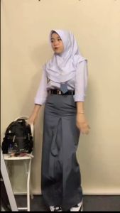 ROK SPAN BELAH TENGAH DEPAN SMA SMK MA ROK SEKOLAH ABU ABU / HITAM / PUTIH / COKELAT