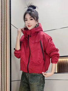 Fashionable Hooded Zipper Jacket Womens Spring Autumn New Loose Korean Style Baseball Uniform Coat Trendy Long Sleeve Coat