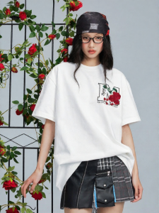 MEDM | Mens Rose Floral American Casual Summer Short Sleeve T-Shirt
