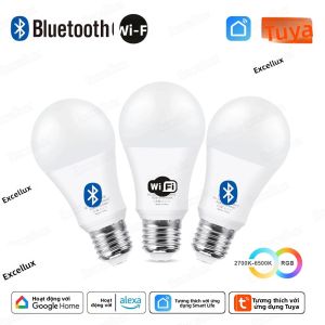 Tuya E27 Bóng Đèn LED Thông Minh 15W RGB CW WW Nhiệt Độ Màu Điều Khiển Ứng Dụng Bluetooth/WiFi Tương Thích Hoạt Động Với Amazon Alexa Google Assistant Cho Phòng Khách