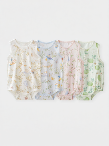 SHI YUE JIE JING | Breathable Sleeveless Infant Onesie 2 Pieces