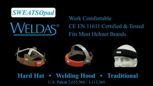 Weldas 2-Pack Welding Sweat-Absorbing Pad - Sponge Cushion for Safety Helmet & Welding Mask Flame-Retardant Sweat-Wicking Pressure-Relieving | Fits 20-3100V Mask / 20-3200V Safety Helmet
