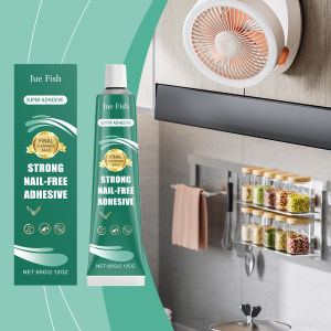Jue Fish Strong Nail-free Adhesive - No More Nails Invisible Heavy-Duty Clear Glue Strong Glue for Wood Ceramic Metal and More Instant Grab Mounting Adhesive 1 x 60g Tube