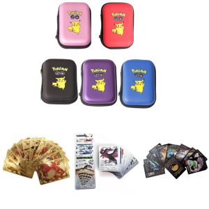 English Version 27Pcs Pokemon Cards With Card Holder Set Collectible Trading Game Card Toys for Kids Adult