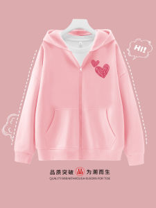 Spring Autumn Zipper Hoodie Girls Jacket Casual Style Childrens Coat Big Kids Fashionable Clothing Cotton Polyester Blend