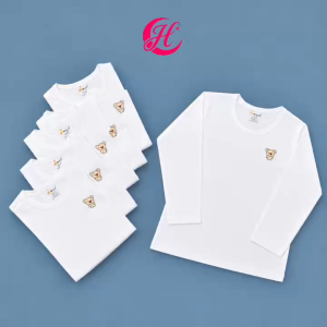 (13-28kg) Áo tay dài trắng cho bé chất thun 100% cotton - 1 cái