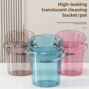 Thickened Transparent Plastic Laundry Bucket Large Capacity Handheld Water Bucket for Home Use Student Dormitory Storage