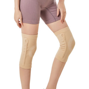 Air-conditioned room knee pads ultra-thin spring support knee pads nylon knitted breathable warm seamless knee protectors
