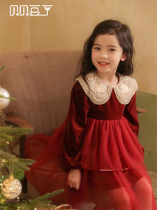 ชุดเดรสฤดูใบไม้ร่วง/ฤดูหนาวสำหรับเด็กผู้หญิง ชุดเจ้าหญิงสีแดง ชุดเดรสเด็ก ชุดเด็ก ชุดปีใหม่ ชุดเด็ก ชุดเยาวชน ชุดเด็ก ชุดเจ้าหญิง