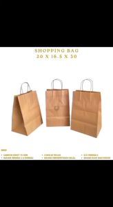 Paper Bag Shopping Bag Kraft Tas Kertas Kantong Belanja 20x16.5x30 (Isi 1 Pcs-SBG9)