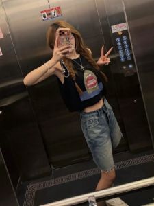 VKSOD | Summer Korean Style Loose Sleeveless Vest Womens Casual Blouse and Straight Denim Shorts Set