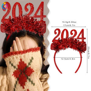 Fashion Angel Girl 2024 hình dạng số dây buộc tóc cho năm nữ mới trang trí tiệc giáng sinh Phụ kiện tóc cho sinh viên trẻ em lễ hội Quà Tặng