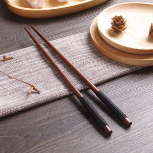 Amoki 1 pair Wooden Chopsticks Japanese Style Reusable Anti-falling Chopsticks for Cooking Eating Restaurants Noodles Portable