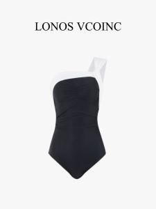 LONOS VCOINC Advanced Sensation One-Piece Swimsuit Womens Shoulder Baring Thermal Spring Suitable Belly Covering Swimwear