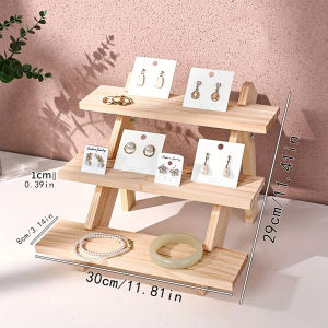 Wooden display rack ear stud rack perfume jewelry ear ring storage rack desktop small commodity display rack