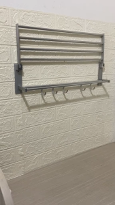 Gantungan Handuk Lipat Rak Handuk Kamar Mandi Dinding Rak Handuk Aluminium Anti Karat
