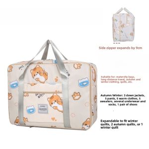 Large Capacity Travel Bag Womens Foldable Luggage Maternity Package Storage Bag Portable Portable Simplicity Short-Distance Trolley Bag