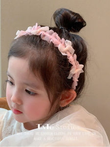สไตล์เกาหลี ที่คาดผมเด็กผู้หญิงพร้อมปมผีเสื้อตาข่ายผมกด Headwear เด็กไม่ทําลายเครื่องประดับผมสบาย