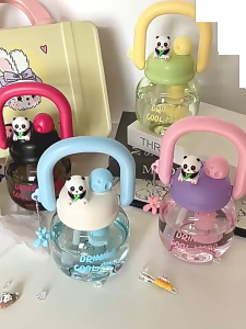 TYBTL019 Botol Minum Anak 2in1 Motif Panda Bisa Sedotan Dan Tuang Besar Anti Bocor BPA Free