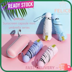 FELICE Mini Umbrella Cute Small Fashion Folding Pocket Parasol Anti-UV Waterproof Portable Travel Umbrellas Men/Women Gift Girls payung lipat