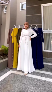 Gadis Abaya Anak Tanggung Terbaru Carly Maxi Anak Perempuan 15 tahun / Pakaian Baju Muslim Anak Kekinian Dress Pesta Anak