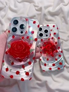 🔥จากประเทศไทย🔥Creative Vortexปลอกปลาน้อยเข้ากันได้สําหรับiPhone 16 Pro Max 11 16 15 12 13 14 Pro Max 15 Pro Max 13Pro Max 12 Pro Max Pink rose Case Shockproof TPU ผิวรู้สึกหนังเนื้อสําหรับ Anti-Fallป้องกันกลับเคสโทรศัพท์