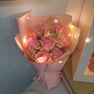 Rose Bouquet Set with Bag Light Wedd Birthday Valentine Day Graduation Flower Gift For ValentineS Day Birthday