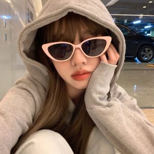 2pcs High-end Retro and Versatile Cat Eye Pink Womens Glasses Niche Face Enhancing Small Frame