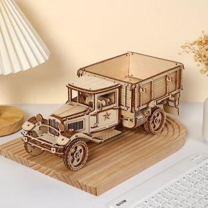 Build Your Own Truck 3D Wooden Puzzle Model Kit - A Fun and Educational DIY Gift