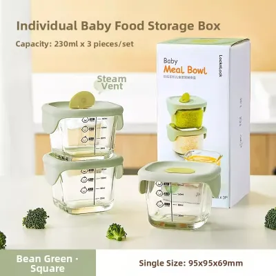 LocknLock | Baby Glass Storage Container Freezer Safe Microwavable Divided