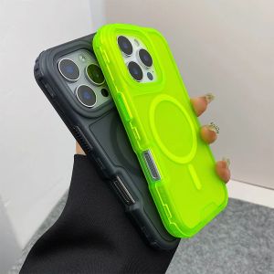 Trendy 3IN1 Magnetic Shockproof Case for IPhone 17 16 15 14 13 12 Pro Max Frosted Slim Clear Translucent Wireless Charging Cover