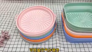 Kitchen Foldable Air Fryer Silicone Liner Non-Stick Square Air Fryer Tray Reusable Oven Baking Tray