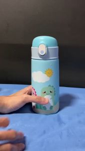 Lilbubsy Children and Kids Insulated Stainless Steel Straw Water Bottle 470ML/16oz
