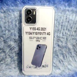 CASE CLEAR BLACK VIVO Y15S 4G 2021/Y15A/Y10/Y01 SOFTCASE TRANSPARAN ORIGINAL CASE CLEAR PRO CAMERA
