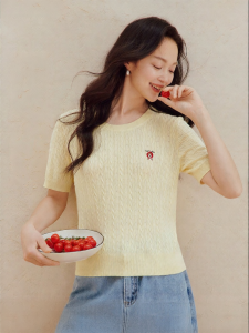 INMAN | Round Neck Short Sleeve Thin Loose Blouse