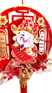 Dải treo Ông Thần Tài Lắc Lư  Đầu trang trí tết 2026 Cầu May Mắn Cầu Tài Lộc  Dải Treo Ông Thần Tài Lắc Lư Gọi Tài Lộc