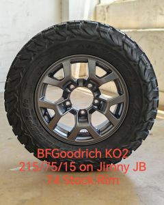 USED BFGoodrich KO2 215/75/15 All Terrain Tyre on Suzuki Jimny Stock Alloy Rim