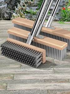 Stainless Steel Moss Removal Long Handle Floor Brush