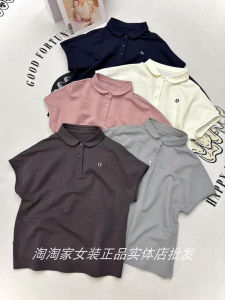 Fima Dian Summer New Fashion Casual Versatile Loose Short Sleeve POLO Neck T-Shirt Womens Simple Style Moisture Wicking Thin Model