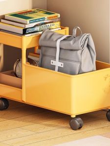 Mobile under Desk Book Bag Rack Modern Simple Style Plastic Storage Cabinet for Dormitory Study Desk Book Placement Organizer