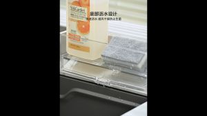 Locaupin Sponge Holder for Kitchen Sink Kitchen Sink Organizer Plastic Sink Caddy with Divider Sponge Holder Auto Drain
