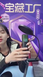 BM501 RGB Condenser Microphone Bundle Studio Recording Broadcasting Mic Type C Live Monitoring Volume Control