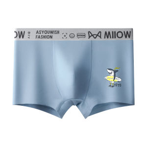 MiiOW | กางเกงบ็อกเซอร์เด็กผ้าฝ้ายแท้ ทรงสี่เหลี่ยม กางเกงชั้นในชาย ระบายอากาศได้ดี ป้องกันแบคทีเรีย ทรงเอวกลาง สำหรับเด็กและเยาวชน